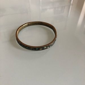Turquoise / bronze bangle